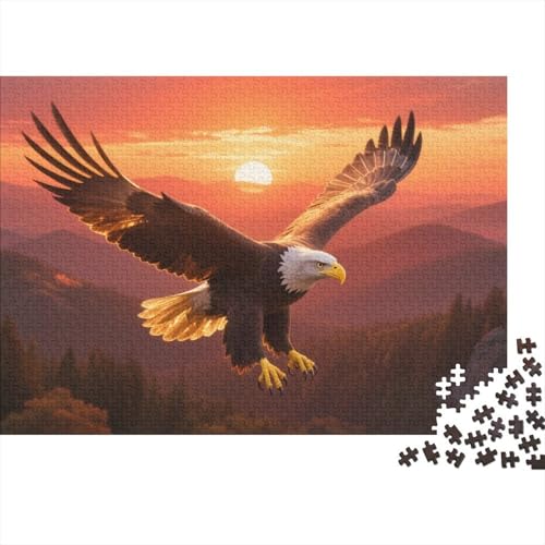 Adler 1000-teilige Puzzles Für Erwachsene,Sonnenuntergang Berg Scene Anspruchsvolles Denksport-Puzzle Spielzeug, Familien-Puzzlespiel 1000pcs (75x50cm) von YYVKPMLXC