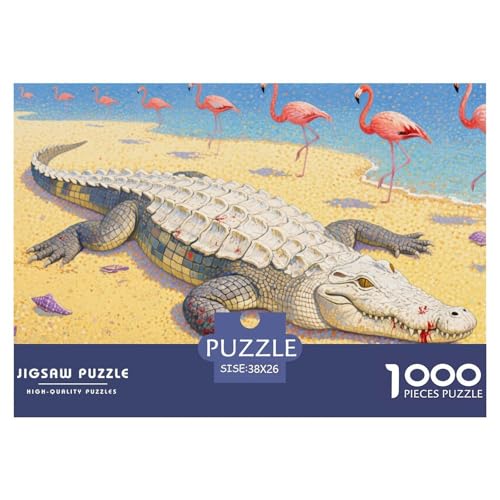 Alligator 1000-teilige Puzzles Für Erwachsene,Tropischer Strand EIN Unmögliches Geschicklichkeitsspiel Intelligenz-Puzzle Home-Dekoration 38x26cm/1000pcs von YYVKPMLXC