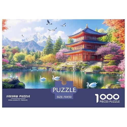 Alte Architektur 1000-teilige Puzzles Für Erwachsene EIN Unmögliches Geschicklichkeitsspiel Vierjahreszeiten Landschaft Familien-Puzzlespiel Home-Dekoration 70x50cm/1000pcs von YYVKPMLXC