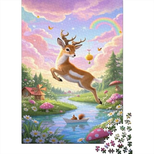 Antilope 1000-teilige Puzzles Für Erwachsene, Traumhafte Landschaft Anspruchsvolles Spielzeug Holzpuzzles Familien-Puzzlespiel Home-Dekoration 1000pcs (75x50cm) von YYVKPMLXC