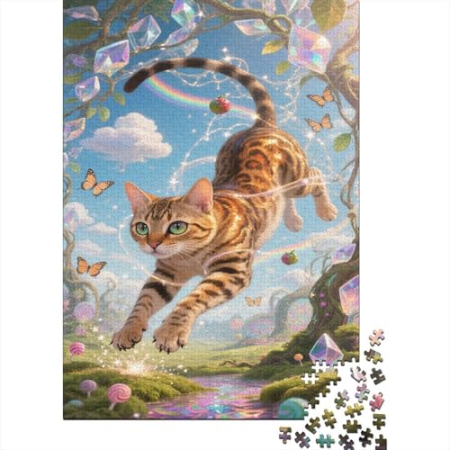Bengal Katze 1000-teilige Puzzles Für Erwachsene, Fantasy Natürliche Landschaft Anspruchsvolles Spielzeug Holzpuzzles Familien-Puzzlespiel Home-Dekoration 1000pcs (75x50cm) von YYVKPMLXC