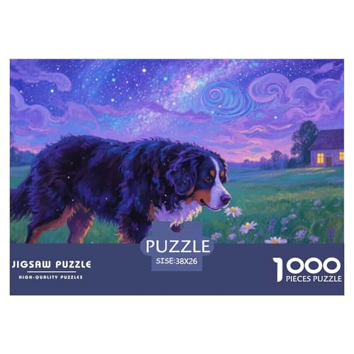 Berner Sennenhund Hund 1000-teilige Puzzles Für Erwachsene,Landhaus Herausforderungsspielzeug Denksport-Puzzle, Familien-Puzzlespiel Home-Dekoration 38x26cm/1000pcs von YYVKPMLXC