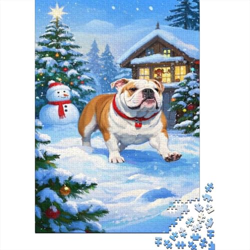 Bulldogge 1000-teilige Puzzles Für Erwachsene Weihnachtsbaum Anspruchsvolles Spielzeug Formpuzzle Lernspiel Spielzeug Geschenk Home-Dekoration 1000pcs (75x50cm) von YYVKPMLXC