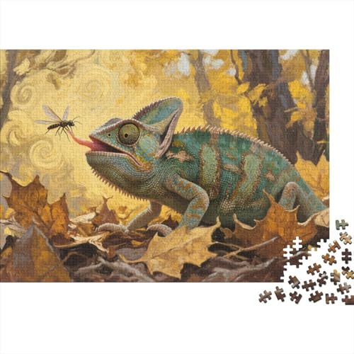 Chamäleon 1000-teiliges Puzzle Für Erwachsene,Herbstwald Herausforderungsspielzeug Intelligenz-Puzzle Lernspiel Spielzeug Home-Dekoration 1000pcs (75x50cm) von YYVKPMLXC