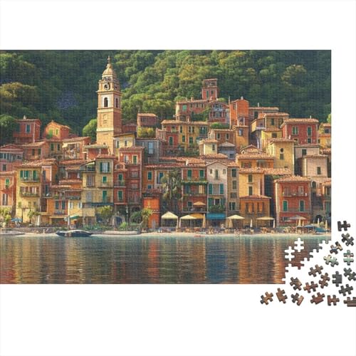 Comer See 1000-teiliges Puzzle Für Erwachsene Farbenfroh Buildings EIN Unmögliches Geschicklichkeitsspiel Holzpuzzles Lernspiel Spielzeug Geschenk Home-Dekoration 1000pcs (75x50cm) von YYVKPMLXC