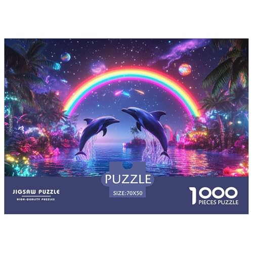 Delfin 1000-teilige Puzzles Für Erwachsene,Tropische Landschaft EIN Unmögliches Geschicklichkeitsspiel Familien-Puzzlespiel Home-Dekoration 70x50cm/1000pcs von YYVKPMLXC