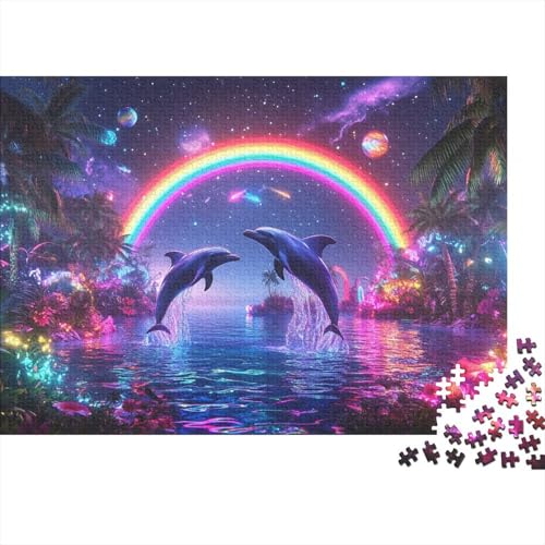 Delphin Puzzle Aus 1000 Stücken Für Erwachsene Berglandschaft EIN Unmögliches Geschicklichkeitsspiel Formpuzzel Lernspiel Spielzeug Geschenk Home-Dekoration 1000pcs (75x50cm) von YYVKPMLXC