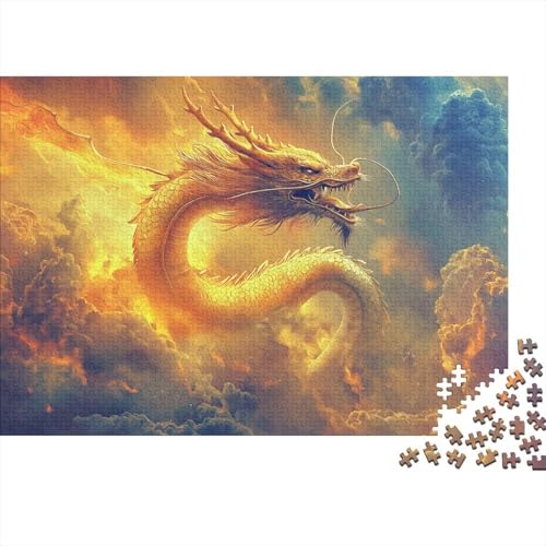 Drache 1000-teiliges Puzzle Für Erwachsene Wolkenmeer EIN Unmögliches Geschicklichkeitsspiel Holzpuzzles Lernspiel Spielzeug Geschenk Home-Dekoration 1000pcs (75x50cm) von YYVKPMLXC