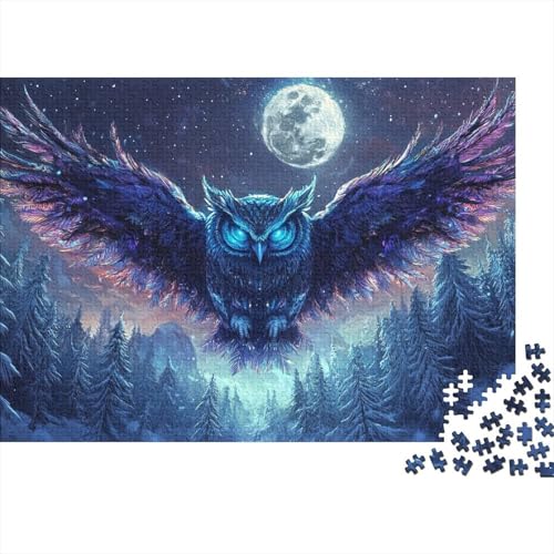 Eule 1000-stückiges Puzzle Für Erwachsene Winter Wald EIN Unmögliches Geschicklichkeitsspiel Figurenpuzzle Familien-Puzzlespiel Home-Dekoration 1000pcs (75x50cm) von YYVKPMLXC