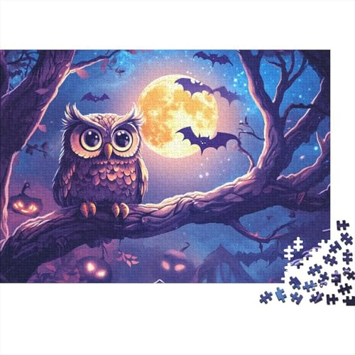 Eule Puzzle Aus 1000 Stücken Für Erwachsene Fledermäuse EIN Unmögliches Geschicklichkeitsspiel Holzpuzzles Familien-Puzzlespiel Home-Dekoration 1000pcs (75x50cm) von YYVKPMLXC