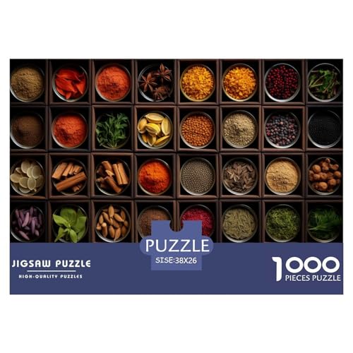 Farbenfrohe Gewürze 1000-teilige Puzzles Für Erwachsene,Farbenfroh Ingredients EIN Unmögliches Geschicklichkeitsspiel Familien-Puzzlespiel Home-Dekoration 38x26cm/1000pcs von YYVKPMLXC