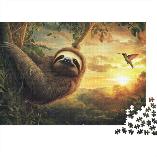 Faultier 1000-teilige Puzzles Für Erwachsene Dämmerungsbild Anspruchsvolles Spielzeug Formpuzzel Familien-Puzzlespiel Home-Dekoration 1000pcs (75x50cm) von YYVKPMLXC