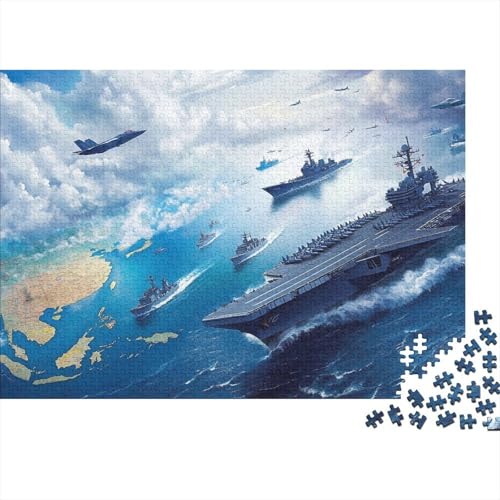 Flugzeugträger Puzzles Aus 1000 Teilen Für Erwachsene Ozean EIN Unmögliches Geschicklichkeitsspiel Holzpuzzles Familien-Puzzlespiel Home-Dekoration 1000pcs (75x50cm) von YYVKPMLXC