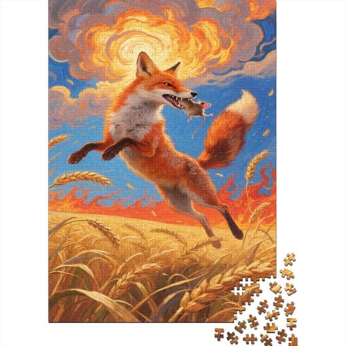 Fuchs 1000-stückiges Puzzle Für Erwachsene Pastoral Sonnenuntergangslandschaft Anspruchsvolles Spielzeug Figurenpuzzle Familien-Puzzlespiel Home-Dekoration 1000pcs (75x50cm) von YYVKPMLXC