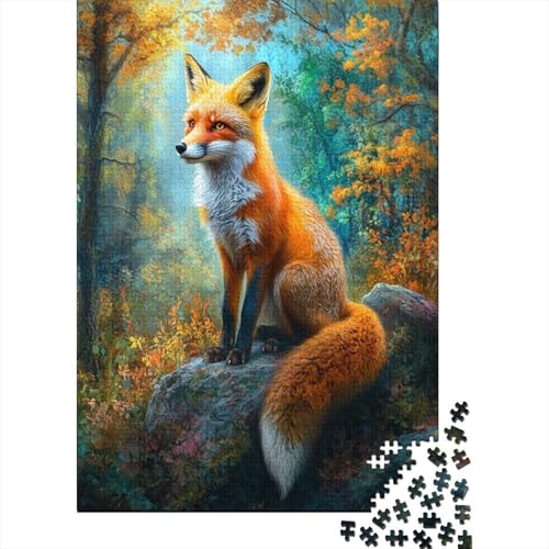 Fuchs 1000-teilige Puzzles Für Erwachsene, Herbstlicher Wald EIN Unmögliches Geschicklichkeitsspiel Schnipselpuzzle Lernspiel Spielzeug Geschenk Home-Dekoration 1000pcs (75x50cm) von YYVKPMLXC