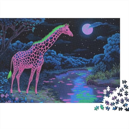 Giraffe 1000-teilige Puzzles Für Erwachsene Natürliche Ökologie EIN Unmögliches Geschicklichkeitsspiel Formpuzzel Lernspiel Spielzeug Geschenk Home-Dekoration 1000pcs (75x50cm) von YYVKPMLXC