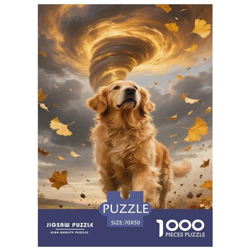 Golden Retriever 1000-stückiges Puzzle Für Erwachsene,Wiesentornado EIN Unmögliches Geschicklichkeitsspiel Intelligenz-Puzzle Home-Dekoration 70x50cm/1000pcs Golden Retriever 1000-stückiges Puzzle Für Erwachsene,Wiesentornado EIN Unmögliches Geschicklichkeitsspiel Intelligenz-Puzzle Home-Dekoration 70x50cm/1000pcs von YYVKPMLXC