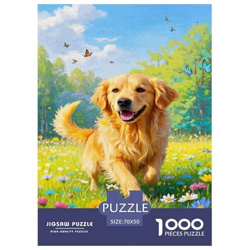 Golden Retriever 1000-teilige Puzzles Für Erwachsene,Frühlingsblumenfeld EIN Unmögliches Geschicklichkeitsspiel Familien-Puzzlespiel Home-Dekoration 70x50cm/1000pcs Golden Retriever 1000-teilige Puzzles Für Erwachsene,Frühlingsblumenfeld EIN Unmögliches Geschicklichkeitsspiel Familien-Puzzlespiel Home-Dekoration 70x50cm/1000pcs von YYVKPMLXC