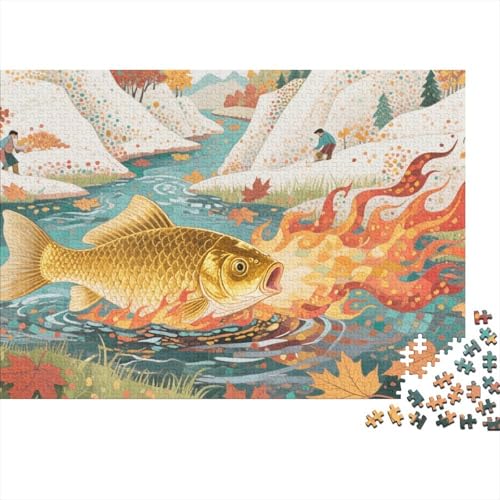 Goldfisch 1000-teilige Puzzles Für Erwachsene,Landschaft mit Bergen und Flüssen Anspruchsvolles Spielzeug Denksport-Puzzle Home-Dekoration 1000pcs (75x50cm) von YYVKPMLXC