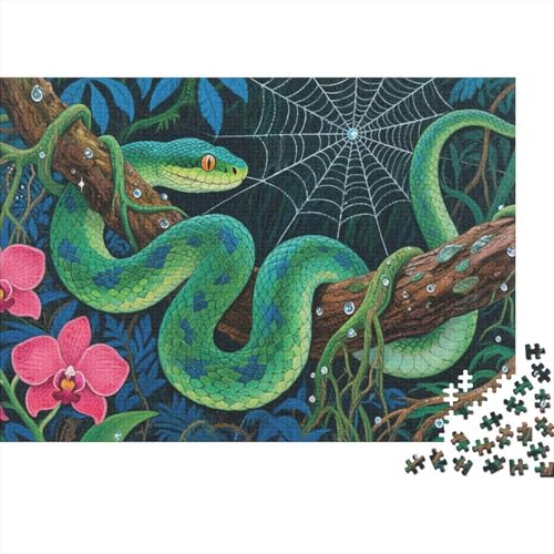 Grüne Baumpython 1000-stückiges Puzzle Für Erwachsene,Tropischer Dschungel Intelligenz-Puzzle Anspruchsvolles Spielzeug Familien-Puzzlespiel Home-Dekoration 1000pcs (75x50cm) von YYVKPMLXC