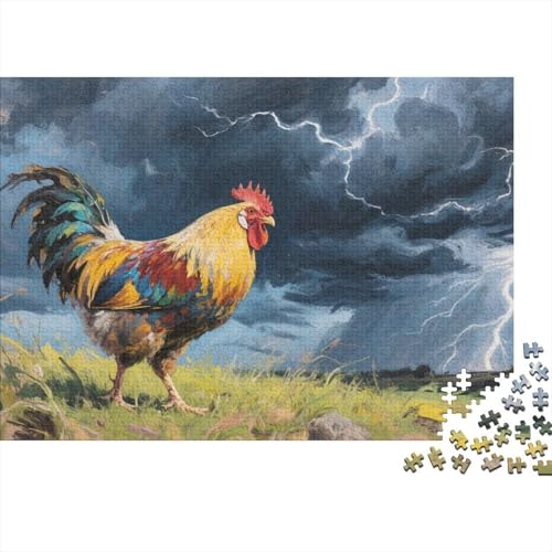 Hahn 1000-teilige Puzzles Für Erwachsene,Rustikales Bauernhof EIN Unmögliches Geschicklichkeitsspiel Familien-Puzzlespiel Home-Dekoration 1000pcs (75x50cm) von YYVKPMLXC