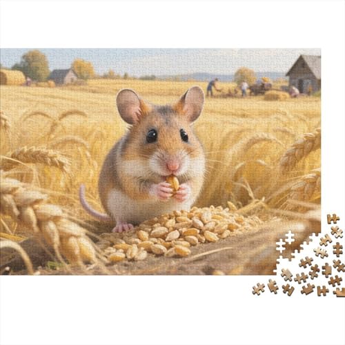 Hamster 1000-stückiges Puzzle Für Erwachsene,Harvest Weizenfeld EIN Unmögliches Geschicklichkeitsspiel Intelligenz-Puzzle Home-Dekoration 1000pcs (75x50cm) von YYVKPMLXC