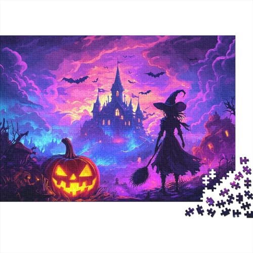 Hexe Puzzles Mit 1000 Stücken Für Erwachsene Schloss Anspruchsvolles Spielzeug Holzpuzzles Familien-Puzzlespiel Home-Dekoration 1000pcs (75x50cm) von YYVKPMLXC
