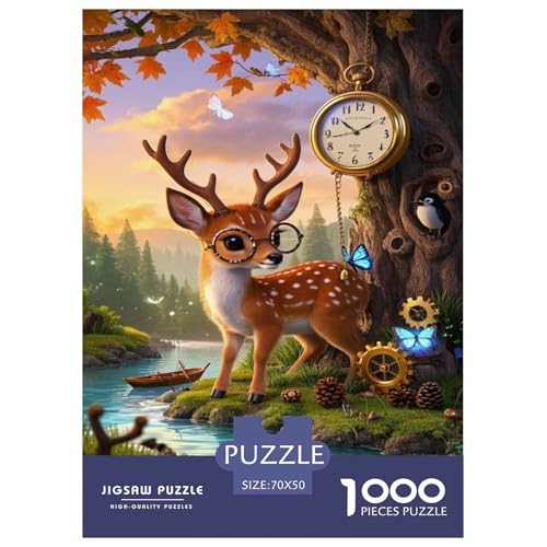 Hirsch 1000-teiliges Puzzle Für Erwachsene Herbstlandschaft Anspruchsvolles Spielzeug Schnipselpuzzle Familien-Puzzlespiel Home-Dekoration 70x50cm/1000pcs Hirsch 1000-teiliges Puzzle Für Erwachsene Herbstlandschaft Anspruchsvolles Spielzeug Schnipselpuzzle Familien-Puzzlespiel Home-Dekoration 70x50cm/1000pcs von YYVKPMLXC