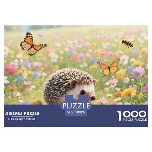 Igel 1000-stückiges Puzzle Für Erwachsene,Pastorale Blumenmeer Intelligenz-Puzzle Anspruchsvolles Spielzeug Familien-Puzzlespiel Home-Dekoration 38x26cm/1000pcs von YYVKPMLXC