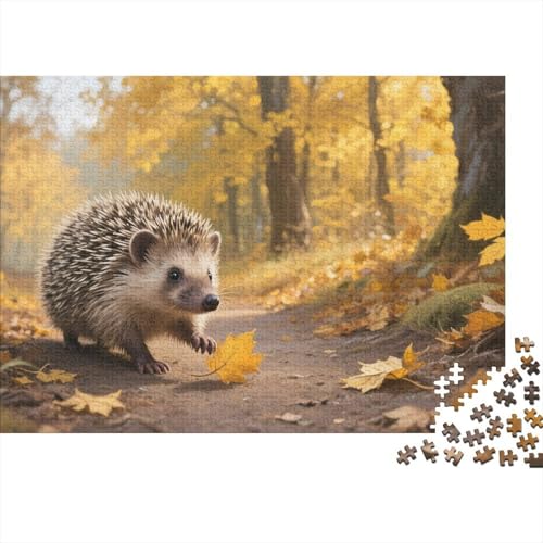 Igel 1000-teilige Puzzles Für Erwachsene,Herbstwald EIN Unmögliches Geschicklichkeitsspiel Familien-Puzzlespiel Home-Dekoration 1000pcs (75x50cm) von YYVKPMLXC