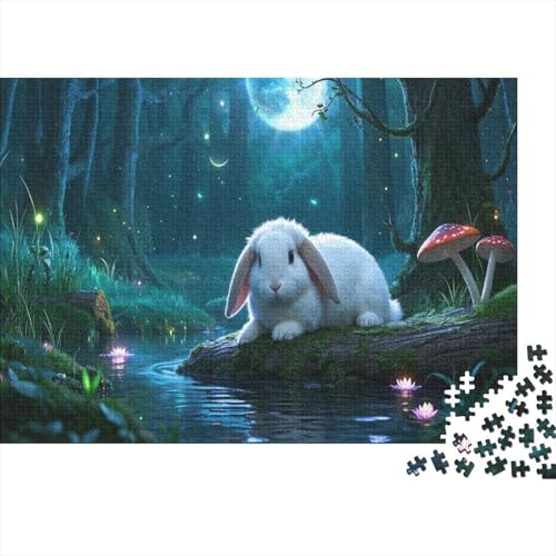 Kleiner weißer Hase Puzzles Mit 1000 Stücken Für Erwachsene Savannenlandschaft EIN Unmögliches Geschicklichkeitsspiel Formpuzzel Lernspiel Spielzeug Geschenk Home-Dekoration 1000pcs (75x50cm) von YYVKPMLXC