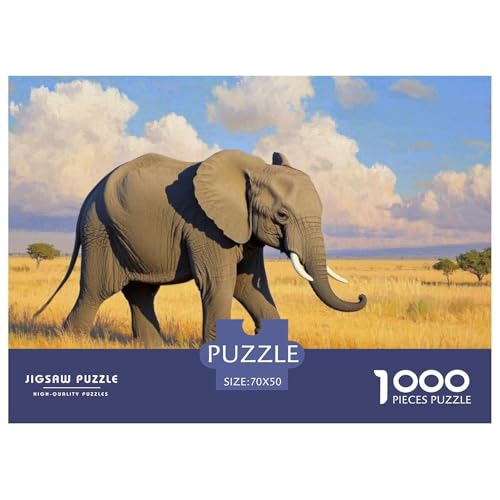 Kleines Elefant 1000-teilige Puzzles Für Erwachsene,Tropisches Grasland Anspruchsvolles Intelligenz-Puzzle Spielzeug, Familien-Puzzlespiel Home-Dekoration 70x50cm/1000pcs von YYVKPMLXC