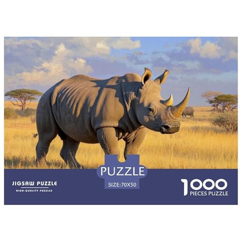 Kleines Nashorn 1000-teilige Puzzles Für Erwachsene,Tropisches Grasland Anspruchsvolles Denksport-Puzzle Spielzeug, Familien-Puzzlespiel 70x50cm/1000pcs Kleines Nashorn 1000-teilige Puzzles Für Erwachsene,Tropisches Grasland Anspruchsvolles Denksport-Puzzle Spielzeug, Familien-Puzzlespiel 70x50cm/1000pcs von YYVKPMLXC
