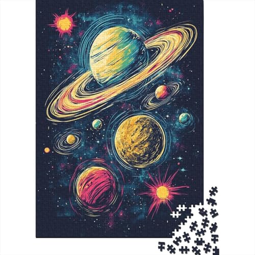 Kosmische Galaxis 1000-teiliges Puzzle Für Erwachsene, Planet Herausforderungsspielzeug Holzpuzzles Lernspiel Spielzeug Geschenk Home-Dekoration 1000pcs (75x50cm) von YYVKPMLXC