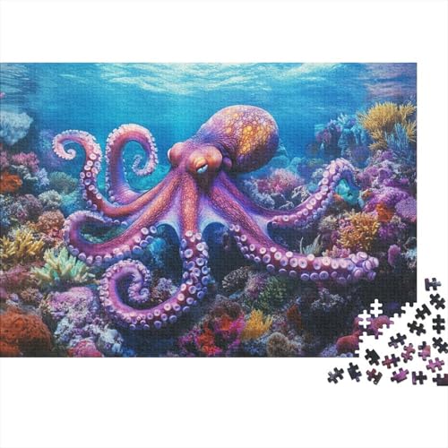 Krake Puzzles Aus 1000 Teilen Für Erwachsene Meereslebewesen Anspruchsvolles Spielzeug Schnipselpuzzle Familien-Puzzlespiel Home-Dekoration 1000pcs (75x50cm) von YYVKPMLXC