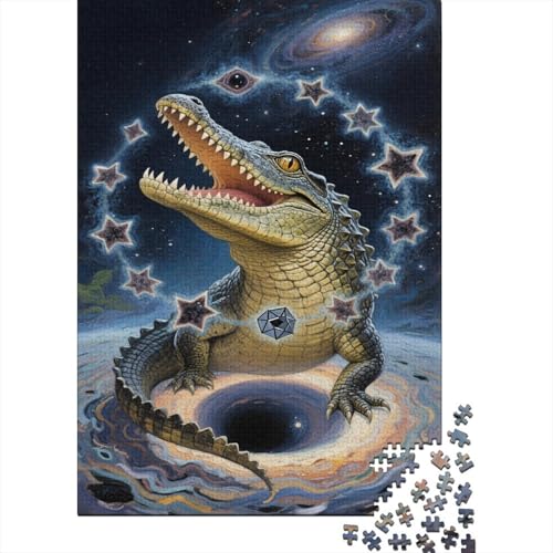 Krokodil 1000-teilige Puzzles Für Erwachsene, Cosmic Sternenhimmel EIN Unmögliches Geschicklichkeitsspiel Schnipselpuzzle Familien-Puzzlespiel Home-Dekoration 1000pcs (75x50cm) von YYVKPMLXC