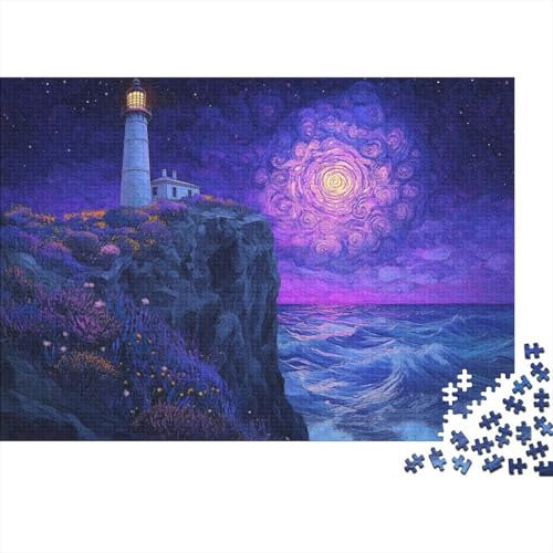 Küstenleuchtfeuer 1000-teiliges Puzzle Für Erwachsene Nebel Anspruchsvolles Spielzeug Figurenpuzzle Familien-Puzzlespiel Home-Dekoration 1000pcs (75x50cm) von YYVKPMLXC