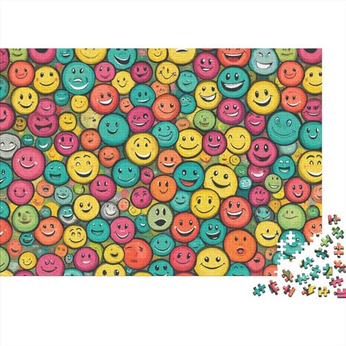 Lachendes Gesicht 1000-teilige Puzzles Für Erwachsene Farbenfroh Pattern EIN Unmögliches Geschicklichkeitsspiel Formpuzzel Lernspiel Spielzeug Geschenk Home-Dekoration 1000pcs (75x50cm) von YYVKPMLXC