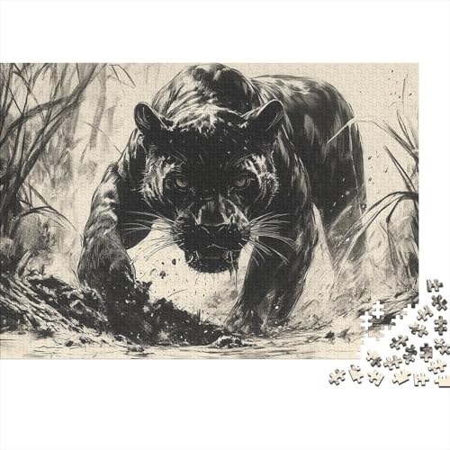 Leopard 1000-stückiges Puzzle Für Erwachsene Herausforderungsspielzeug Biest Formpuzzel Familien-Puzzlespiel Home-Dekoration 1000pcs (75x50cm) von YYVKPMLXC