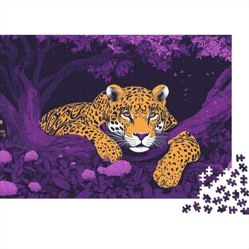 Leopard Puzzles Aus 1000 Teilen Für Erwachsene Dschungel Herausforderungsspielzeug Formpuzzel Lernspiel Spielzeug Geschenk Home-Dekoration 1000pcs (75x50cm) von YYVKPMLXC