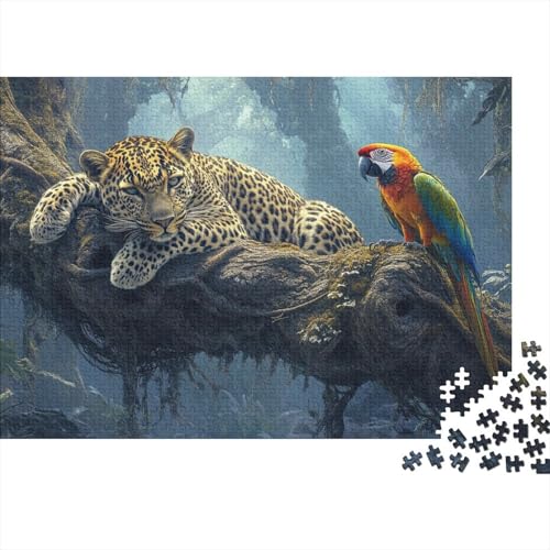 Leopard Puzzles Mit 1000 Stücken Für Erwachsene Tropical Rain Wald EIN Unmögliches Geschicklichkeitsspiel Schnipselpuzzle Familien-Puzzlespiel Home-Dekoration 1000pcs (75x50cm) von YYVKPMLXC