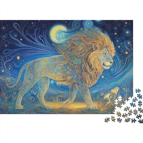 Löwe Puzzles Aus 1000 Teilen Für Erwachsene Nacht Himmel Anspruchsvolles Spielzeug Figurenpuzzle Familien-Puzzlespiel Home-Dekoration 1000pcs (75x50cm) von YYVKPMLXC