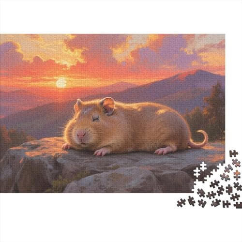 Meerschweinchen 1000-teilige Puzzles Für Erwachsene,Sonnenuntergang Berg Realm Anspruchsvolles Intelligenz-Puzzle Spielzeug, Familien-Puzzlespiel Home-Dekoration 1000pcs (75x50cm) von YYVKPMLXC