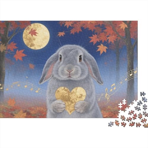 Niederländischer Fallschlaghase 1000-teiliges Puzzle Für Erwachsene,Herbstwald Denksport-Puzzle Herausforderungsspielzeug, Familien-Puzzlespiel Home-Dekoration 1000pcs (75x50cm) von YYVKPMLXC