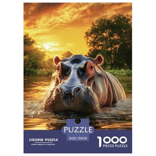 Nilpferd 1000-stückiges Puzzle Für Erwachsene,Dämmerungswasser EIN Unmögliches Geschicklichkeitsspiel Denksport-Puzzle Home-Dekoration 70x50cm/1000pcs Nilpferd 1000-stückiges Puzzle Für Erwachsene,Dämmerungswasser EIN Unmögliches Geschicklichkeitsspiel Denksport-Puzzle Home-Dekoration 70x50cm/1000pcs von YYVKPMLXC