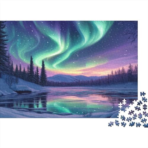 Nordlichter 1000-teiliges Puzzle Für Erwachsene Nacht Himmel Anspruchsvolles Spielzeug Formpuzzel Lernspiel Spielzeug Geschenk Home-Dekoration 1000pcs (75x50cm) von YYVKPMLXC