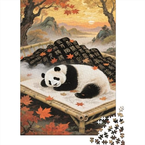 Panda 1000-teilige Puzzles Für Erwachsene, Autumn Sonnenuntergangslandschaft EIN Unmögliches Geschicklichkeitsspiel Schnipselpuzzle Lernspiel Spielzeug Geschenk Home-Dekoration 1000pcs (75x50cm) von YYVKPMLXC