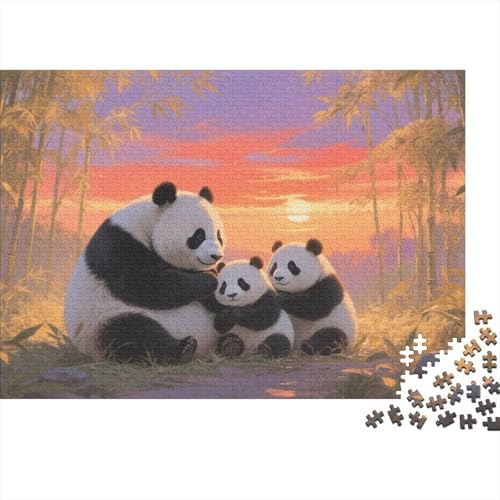 Panda 1000-teiliges Puzzle Für Erwachsene,Bambuswald Sunset Herausforderungsspielzeug Intelligenz-Puzzle Lernspiel Spielzeug Home-Dekoration 1000pcs (75x50cm) von YYVKPMLXC