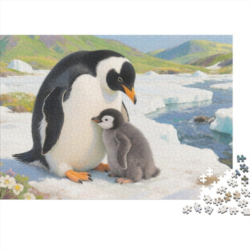 Pinguin 1000-stückiges Puzzle Für Erwachsene,Gletscher Blumenmeer Intelligenz-Puzzle Anspruchsvolles Spielzeug Familien-Puzzlespiel Home-Dekoration 1000pcs (75x50cm) von YYVKPMLXC