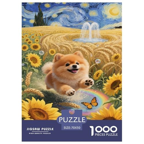 Pomeranier Puppy Dog 1000-teilige Puzzles Für Erwachsene,Sonnenblume Field EIN Unmögliches Geschicklichkeitsspiel Familien-Puzzlespiel Home-Dekoration 70x50cm/1000pcs Pomeranier Puppy Dog 1000-teilige Puzzles Für Erwachsene,Sonnenblume Field EIN Unmögliches Geschicklichkeitsspiel Familien-Puzzlespiel Home-Dekoration 70x50cm/1000pcs von YYVKPMLXC